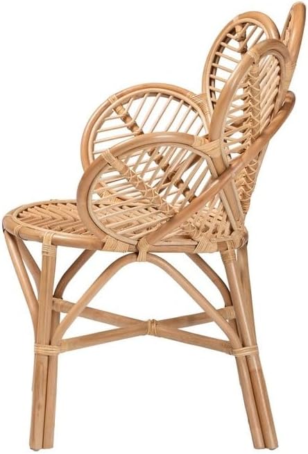 Natural Floral Rattan Accent Chair