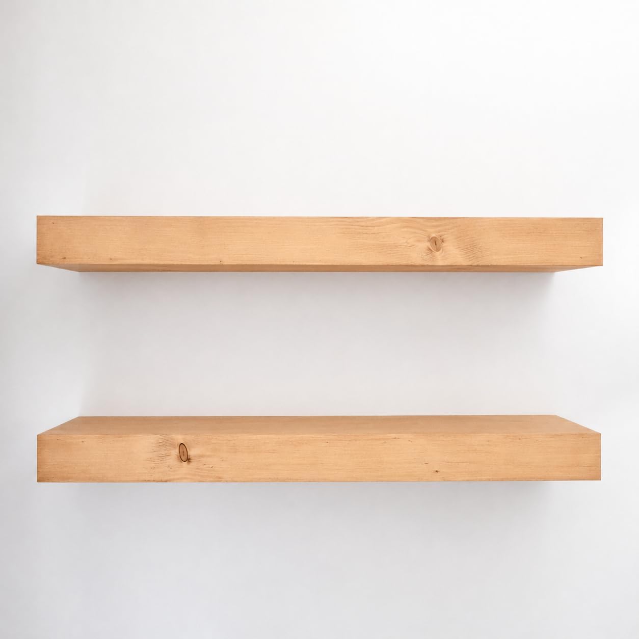 24 Inch Aged Oak Pine Floating Shelves Set of 2
