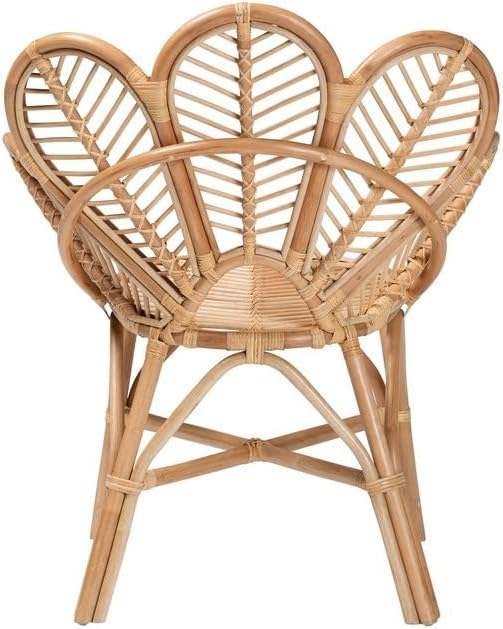Natural Floral Rattan Accent Chair