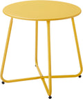 Yellow Round Metal Outdoor Side Table