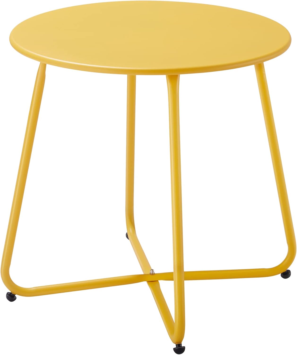 Yellow Round Metal Outdoor Side Table