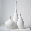 Matte White Ceramic Vase Set of 3