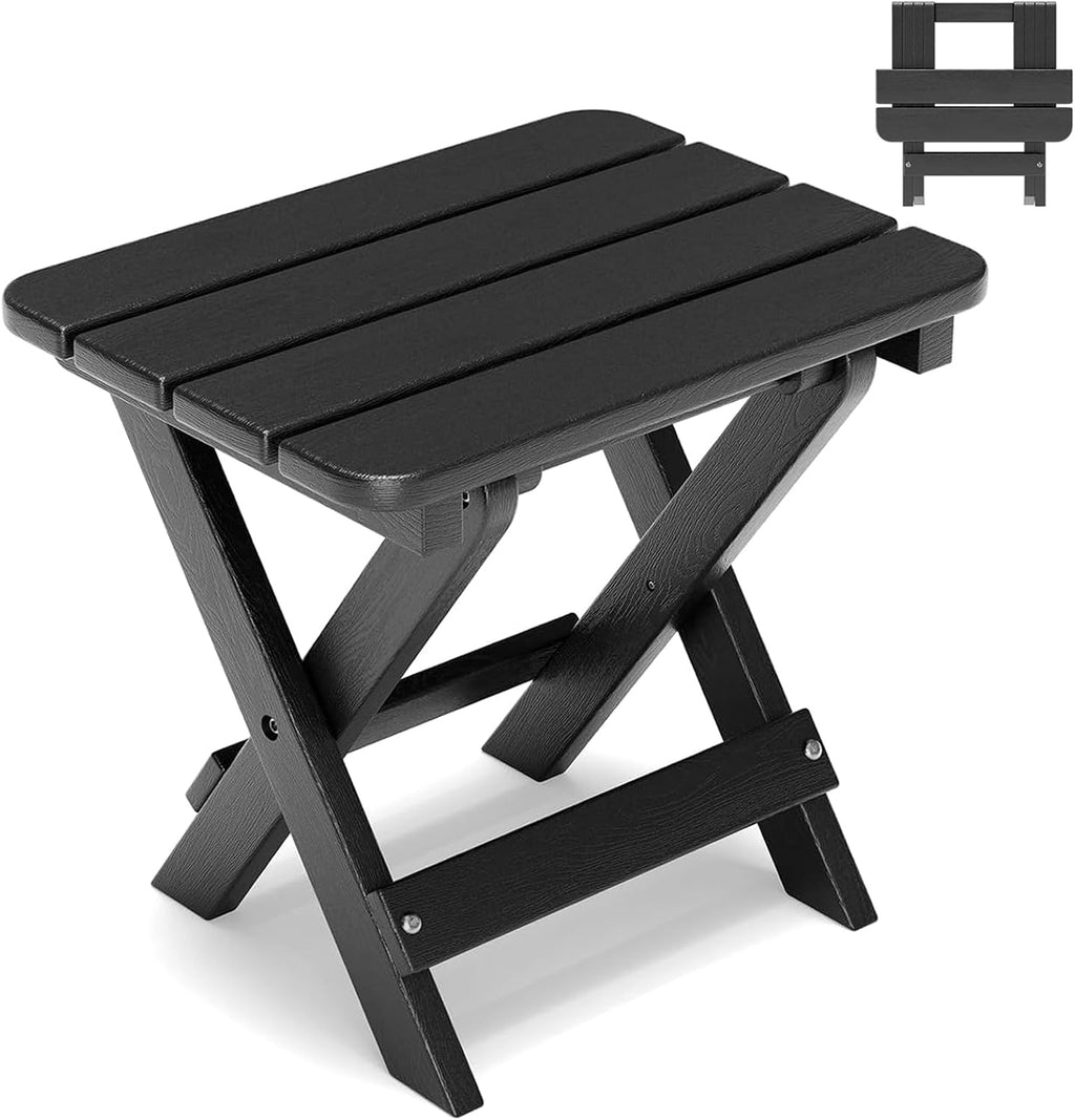 Black Folding HDPE Outdoor Side Table