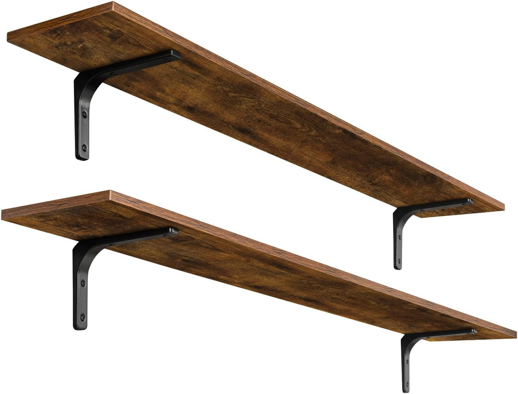 55.1 Inch Rustic Brown Floating Shelves Set of 2