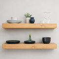 24 Inch Aged Oak Pine Floating Shelves Set of 2