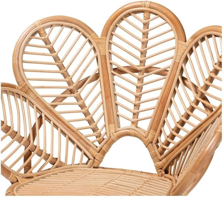 Natural Floral Rattan Accent Chair
