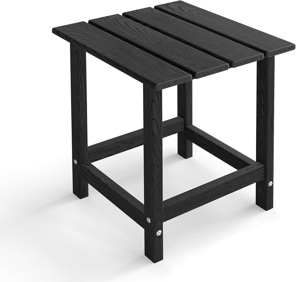 Black Square HDPE Adirondack Side Table
