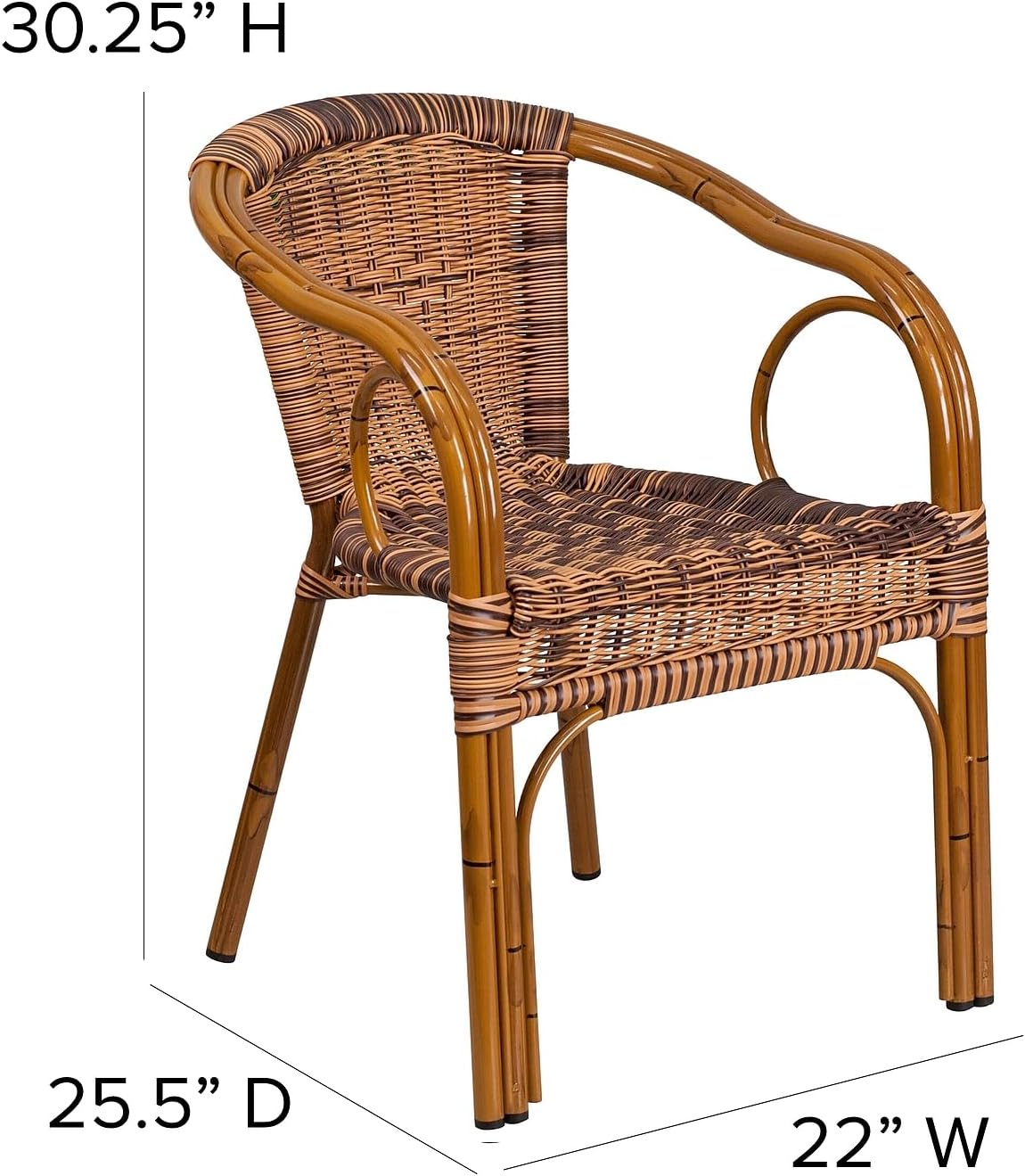 Brown Rattan Aluminum Frame Chair