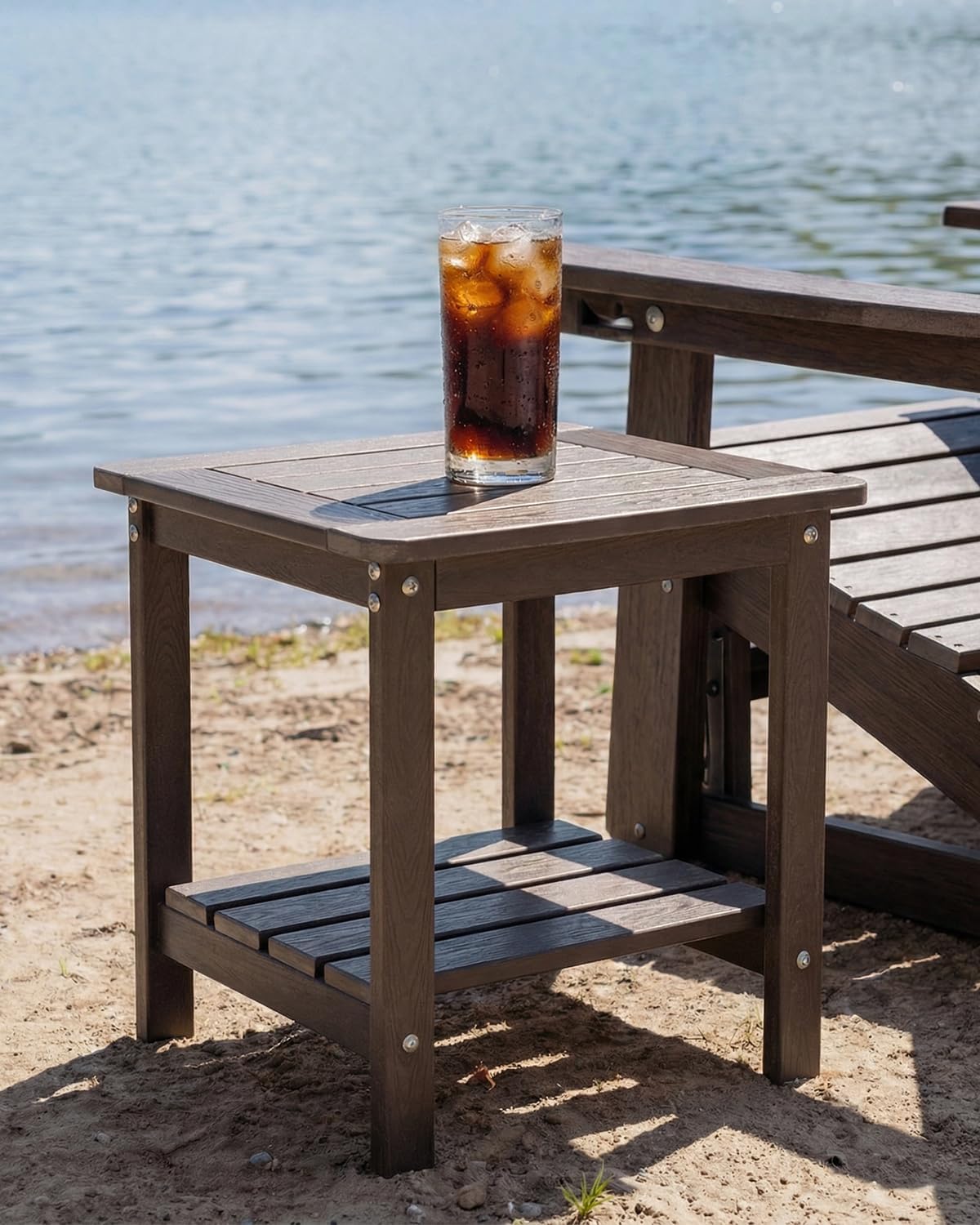 Coffee 2-Tier HDPE Outdoor Side Table