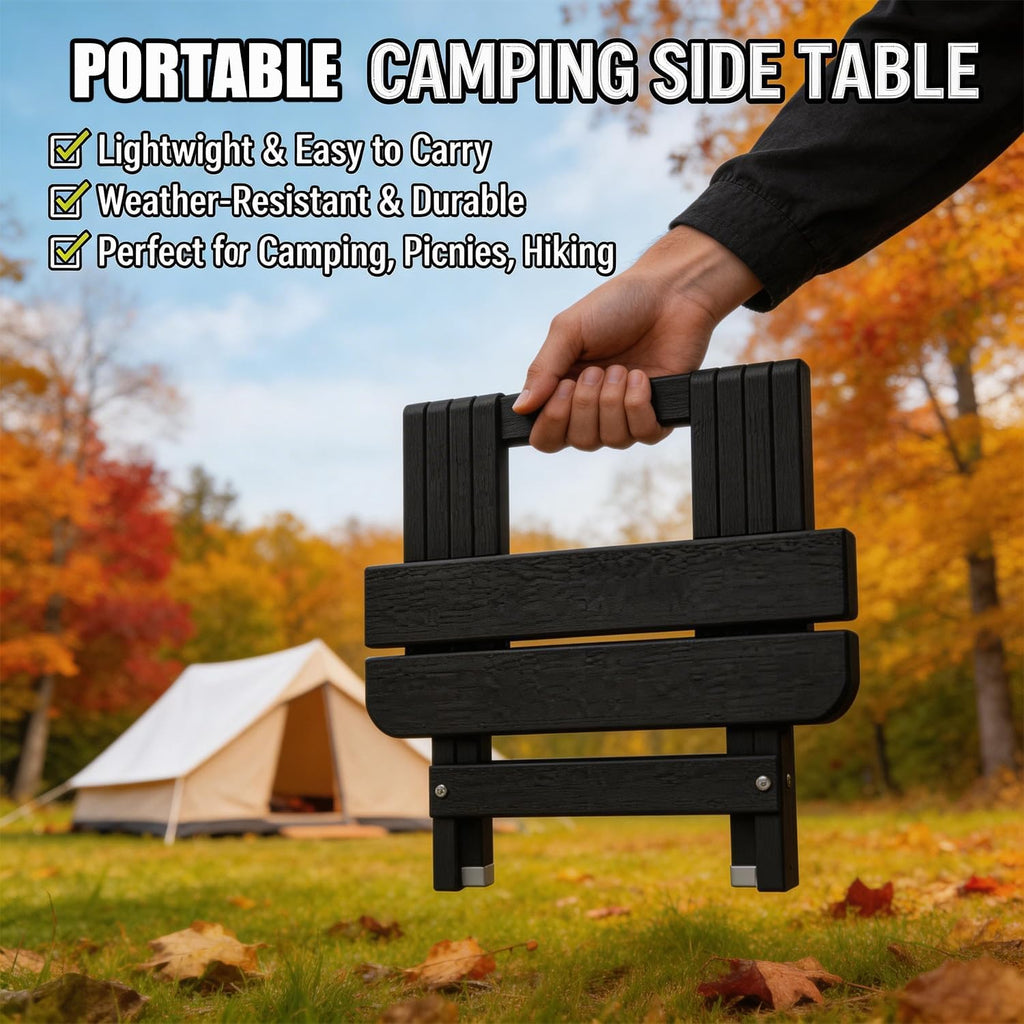 Black Folding HDPE Outdoor Side Table