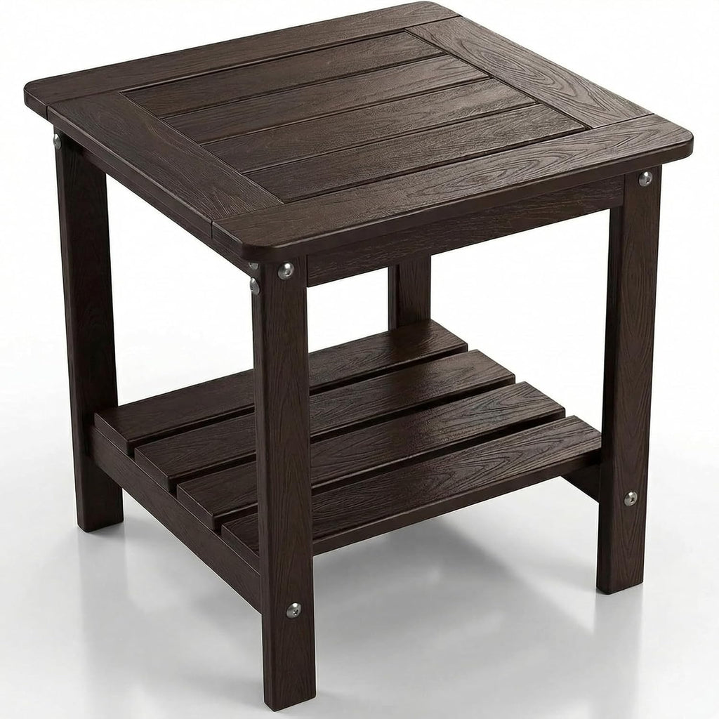Coffee 2-Tier HDPE Outdoor Side Table