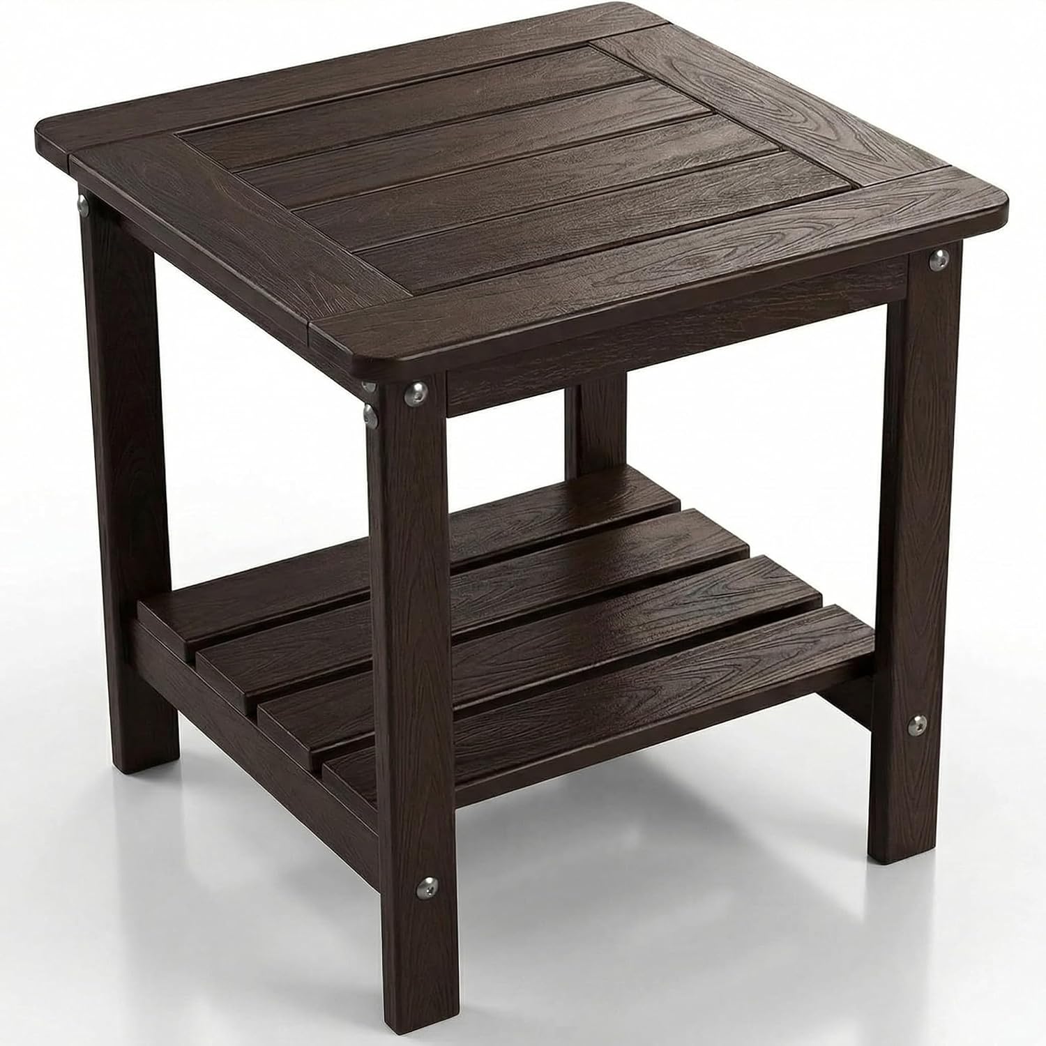 Coffee 2-Tier HDPE Outdoor Side Table