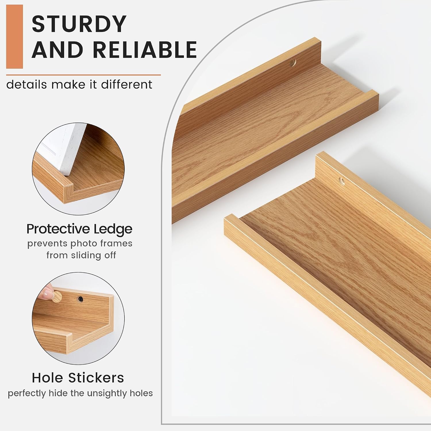 36 Inch Picture Ledge Shelves Set of 4