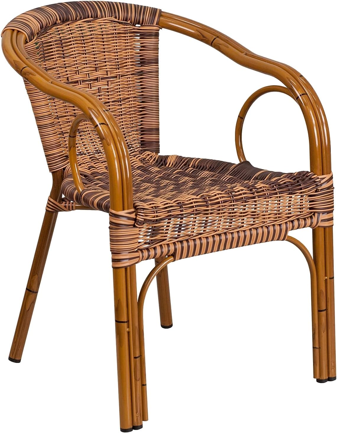 Brown Rattan Aluminum Frame Chair