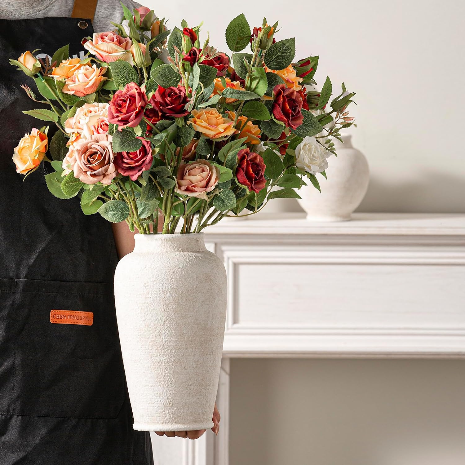11 Inch Rustic Farmhouse Ceramic Vase