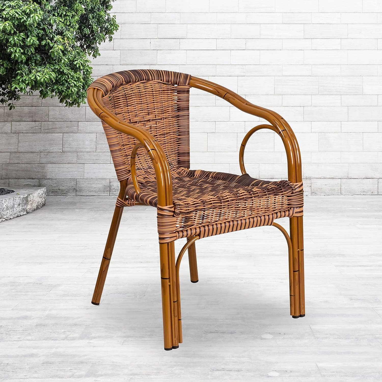 Brown Rattan Aluminum Frame Chair