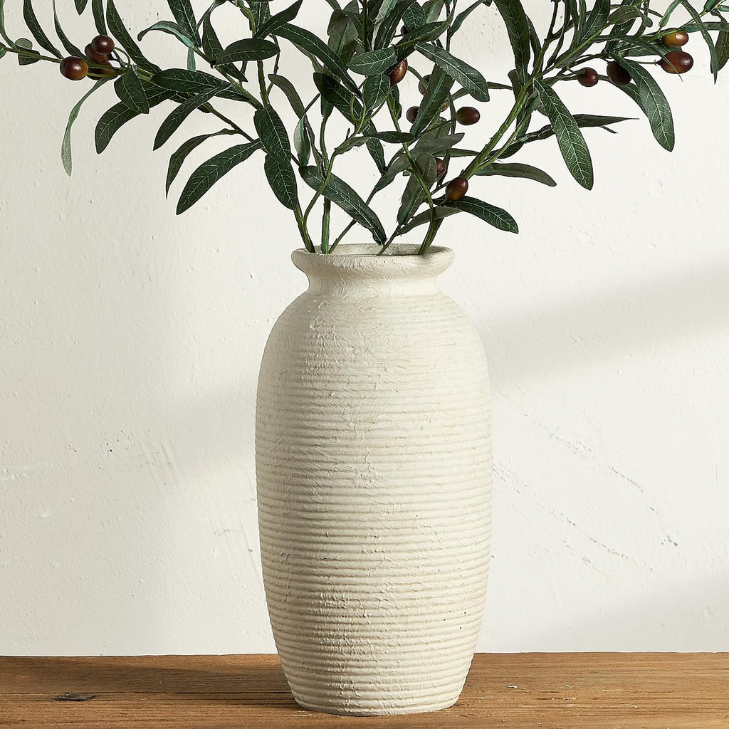12.5 Inch Rustic Farmhouse Ceramic Vase