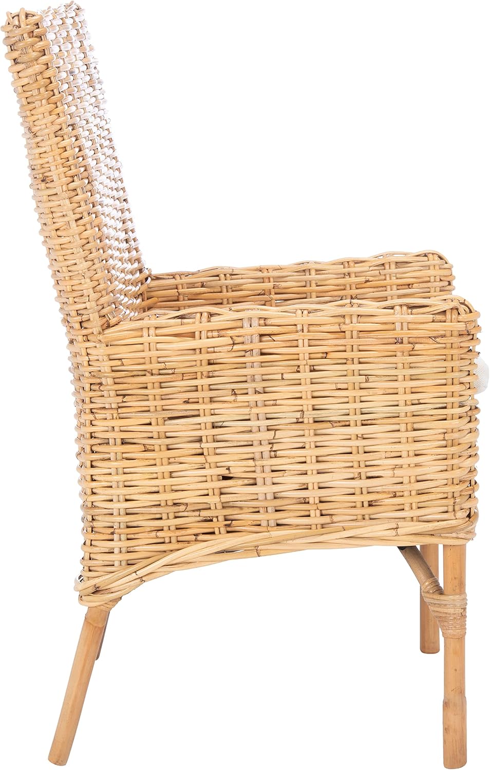 Natural White Rattan Cushion Accent Chair