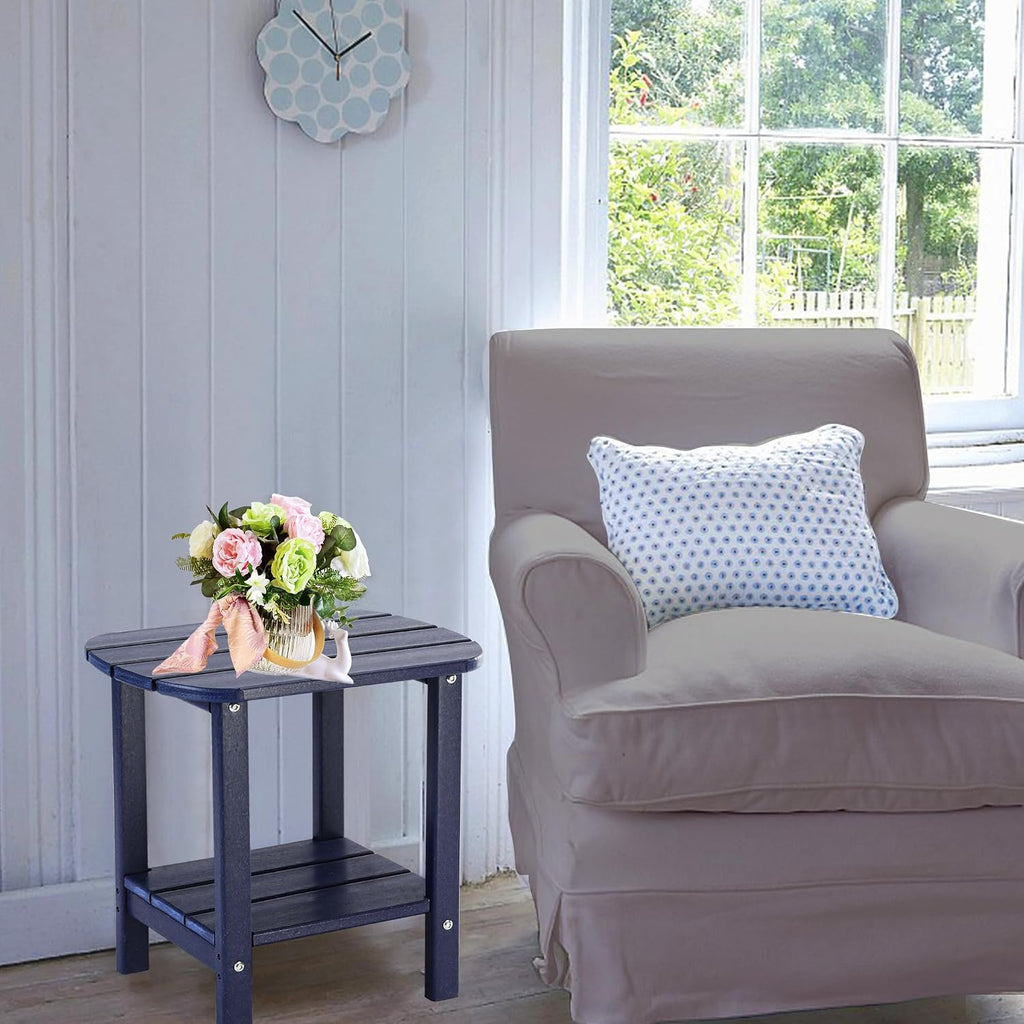 Navy Blue Double Adirondack Side Table
