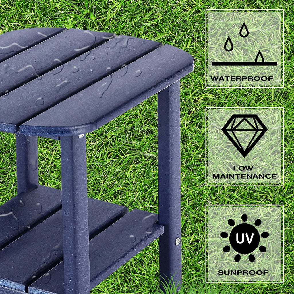 Navy Blue Double Adirondack Side Table