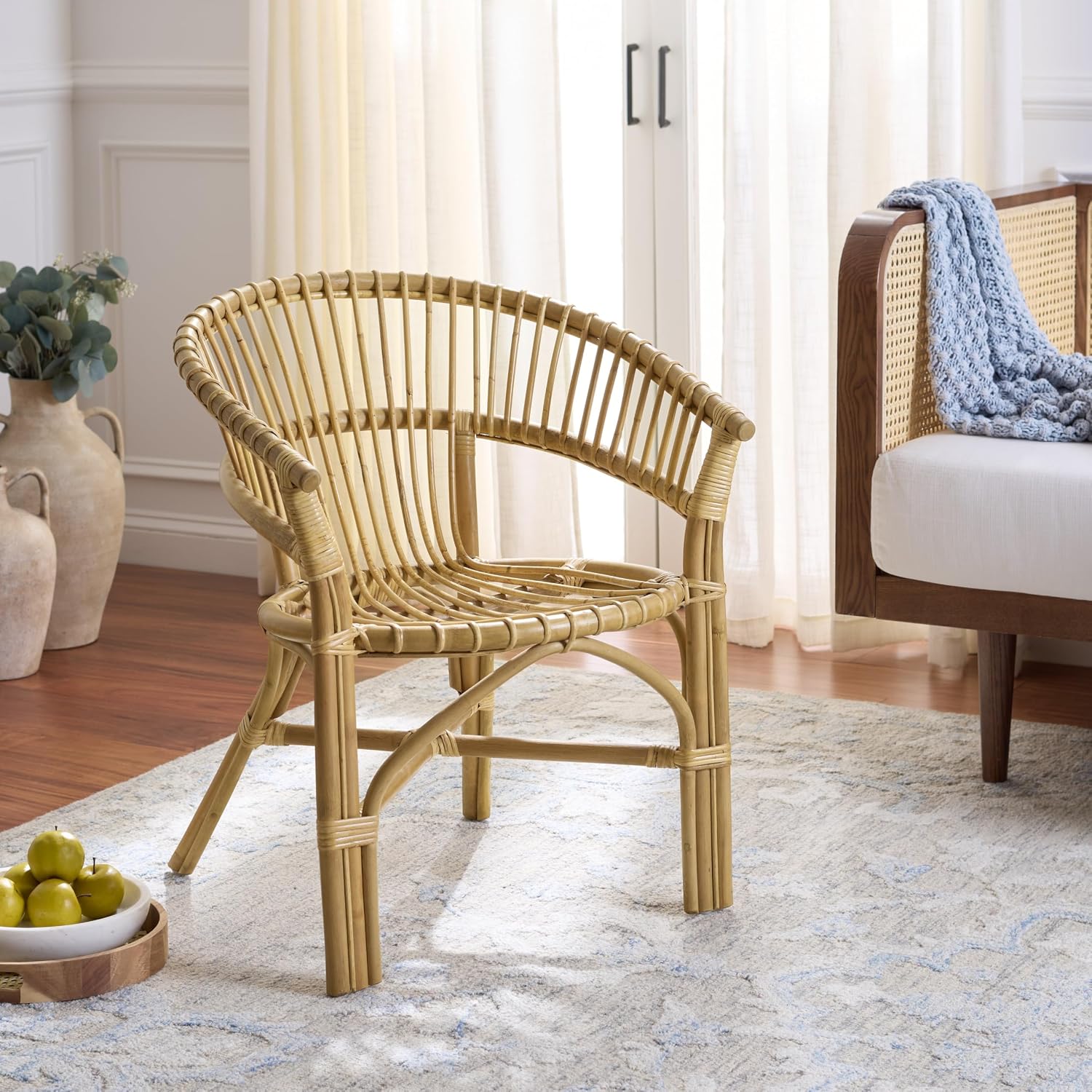 Natural Rattan Woven Accent Chair